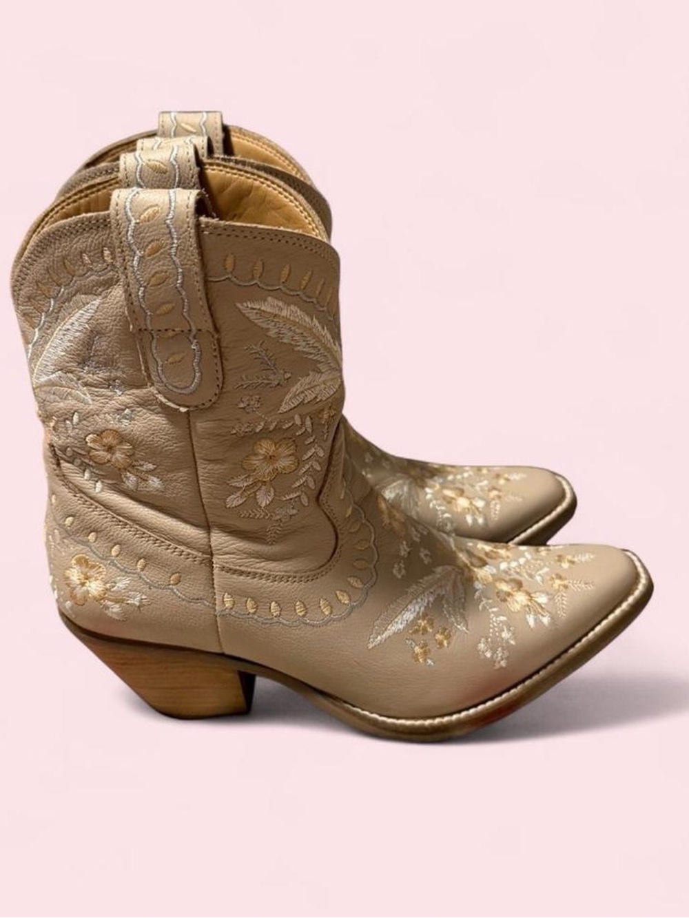 dingo Sand Floral Embroidered Western Booties - Picture 2 of 8